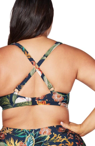 Shop Artesands Into The Saltu Goya Underwire E- & F-cup Bikini Top In Navy