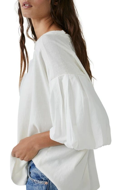Shop Free People Blossom Raw Edge Top In Optic White