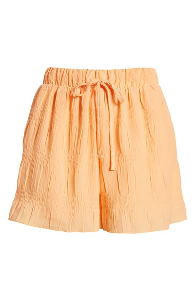 Bp. Textured Smocked Drawstring Shorts In Orange Cobbler