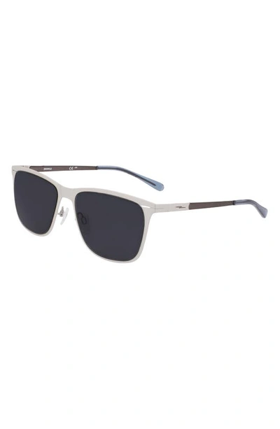 Shop Shinola Arrow 55mm Rectangular Sunglasses In Satin Silver/ Gunmetal