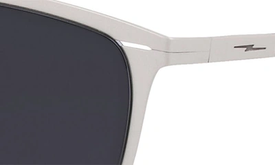 Shop Shinola Arrow 55mm Rectangular Sunglasses In Satin Silver/ Gunmetal