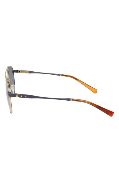 Shop Shinola Runwell 56mm Aviator Sunglasses In Satin Gold/ Gunmetal