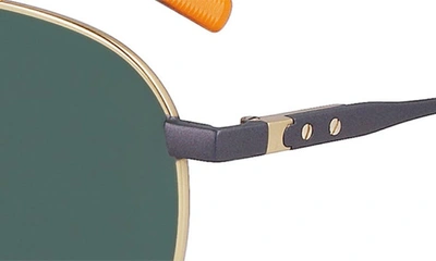 Shop Shinola Runwell 56mm Aviator Sunglasses In Satin Gold/ Gunmetal