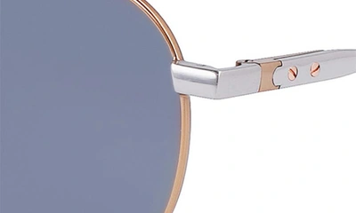 Shop Shinola Runwell 56mm Aviator Sunglasses In Shiny Rose Gold/ Silver