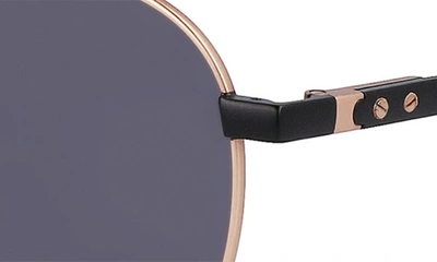 Shop Shinola Runwell 56mm Aviator Sunglasses In Satin Copper/ Black