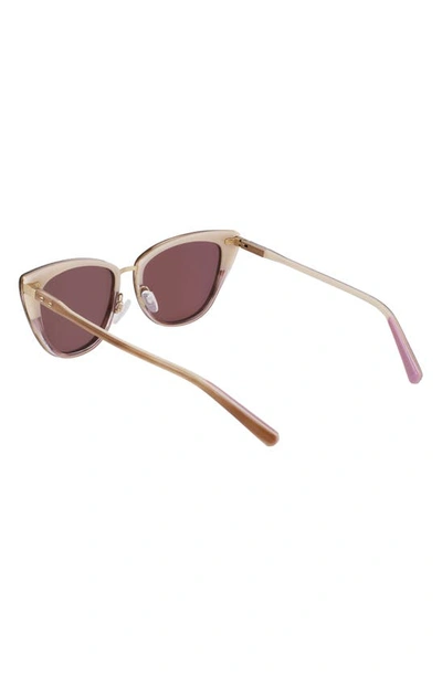 Shop Shinola Runwell 55mm Cat Eye Sunglasses In Brown/ Mauve Horn Gradient