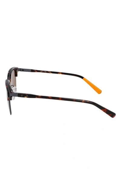 Shop Shinola Runwell 52mm Square Sunglasses In Dark Amber Tortoise