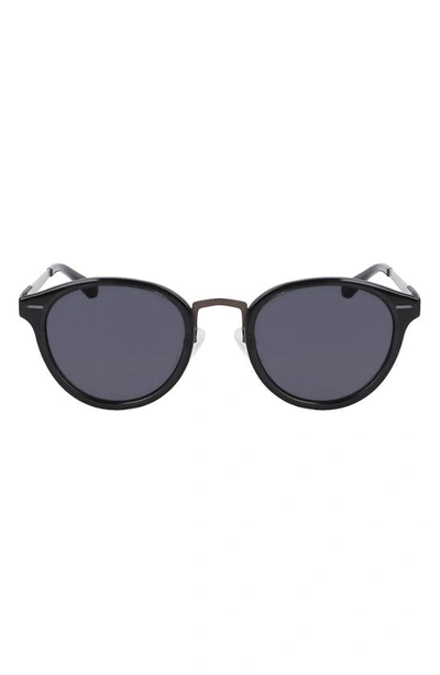 Shop Shinola Arrow 50mm Round Sunglasses In Crystal Carbon