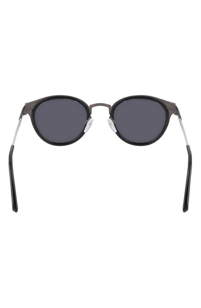 Shop Shinola Arrow 50mm Round Sunglasses In Crystal Carbon