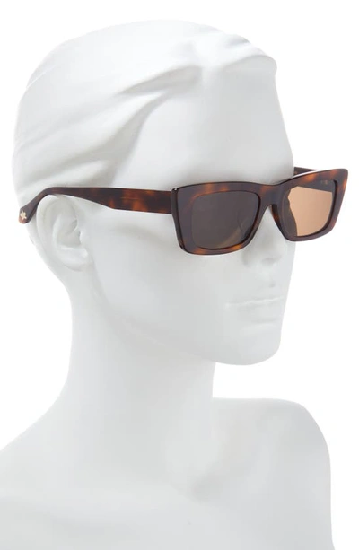 Shop Mohala Eyewear Kea 53mm Low Nose Bridge Wide Width Polarized Square Sunglasses In Tiger Eye Tortoise