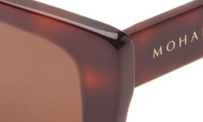 Shop Mohala Eyewear Kea 53mm Low Nose Bridge Wide Width Polarized Square Sunglasses In Tiger Eye Tortoise