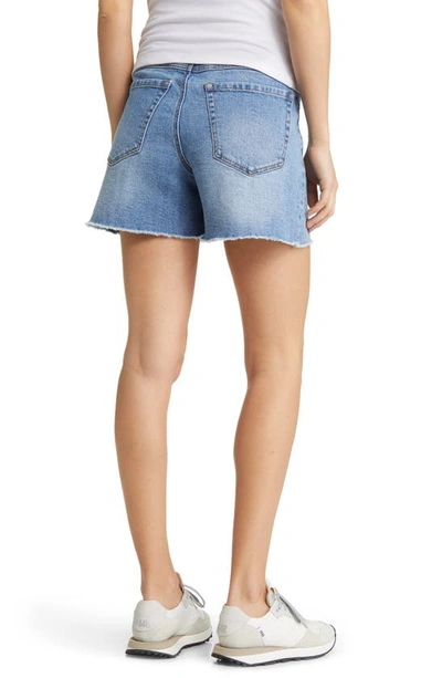 Shop 1822 Denim Over The Bump Frayed Denim Maternity Shorts In Jocelyn