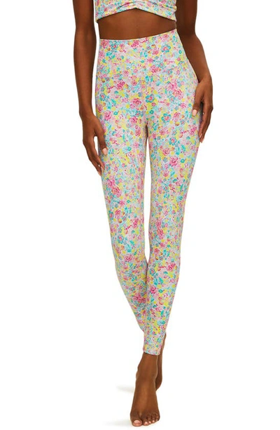 BEACH RIOT PIPER FLORAL PRINT HIGH WAIST LEGGINGS 