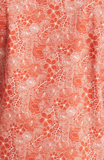 Stone Rose Jungle Print Short Sleeve Button-up Shirt In Orange