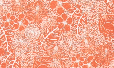 Stone Rose Jungle Print Short Sleeve Button-up Shirt In Orange
