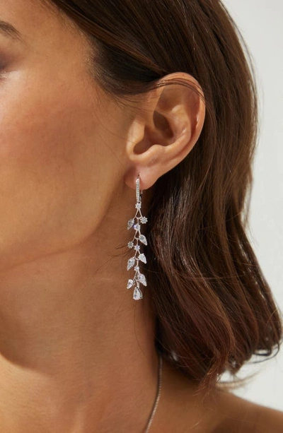 Shop Nadri Olivia Drop Earrings In Rhodium