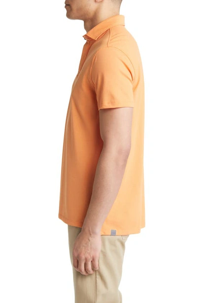 Shop Stone Rose Performance Cotton Piqué Polo In Papaya