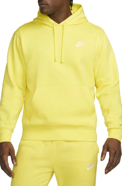 Shop Nike Sportswear Club Hoodie In Yellow Strike/ White