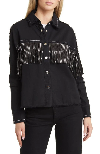 Shop Nikki Lund Fringe Oversize Jacket In Black