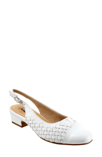 Shop Trotters Dea Woven Slingback Pump In White