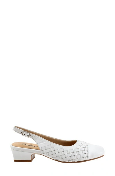 Shop Trotters Dea Woven Slingback Pump In White