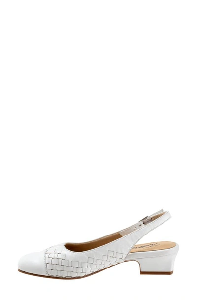 Trotters Dea Woven Slingback Pump In White