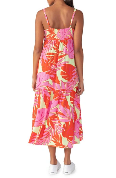 Sanctuary Floral Drop Seam Maxi Dress In Paradise Pink