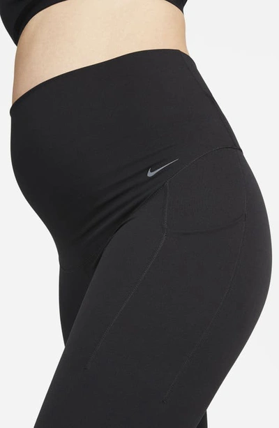 Nike Women's Zenvy (m) Gentle-support High-waisted 7/8 Leggings With Pockets (maternity) In Black