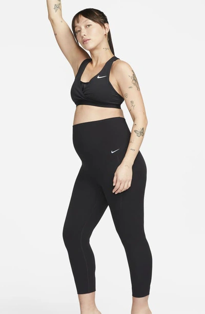 Shop Nike Zenvy Dri-fit High Waist 7/8 Maternity Leggings In Black
