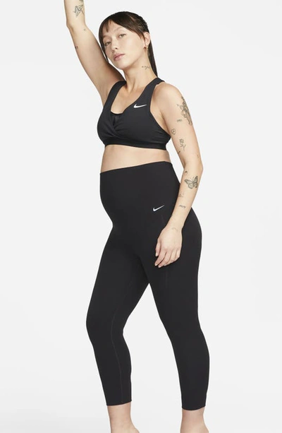 Nike Women's Zenvy (m) Gentle-support High-waisted 7/8 Leggings With Pockets (maternity) In Black