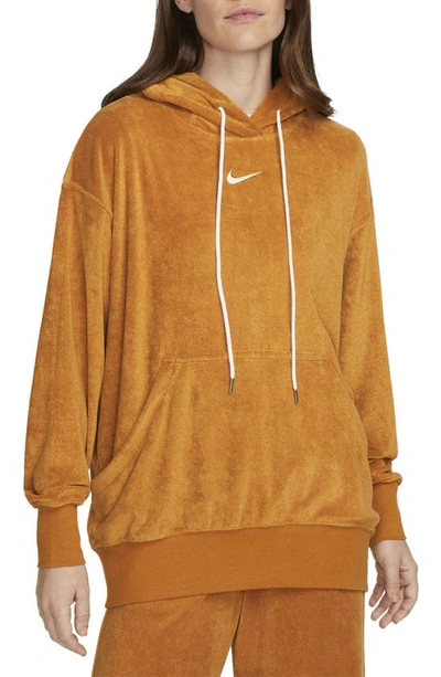 Shop Nike Sportswear Oversize Terry Hoodie In Desert Ochre/ Citron Tint