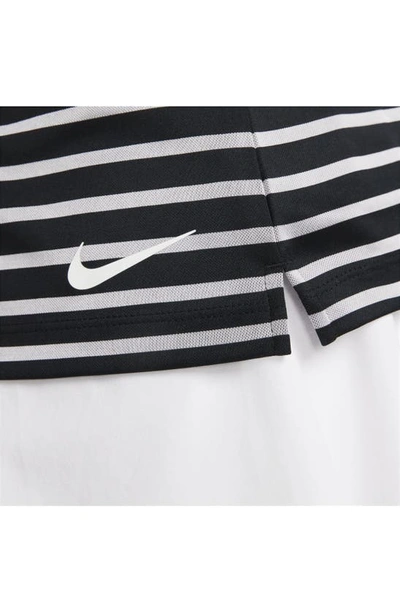 Shop Nike Dri-fit Victory Sleeveless Polo In Black/ White
