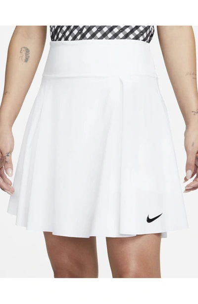 Shop Nike Dri-fit Advantage Golf Skirt In White/ Black