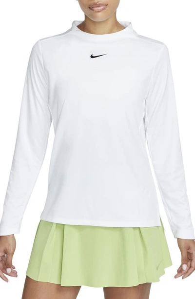 Shop Nike Dri-fit Uv Advantage Golf Top In White/ Black