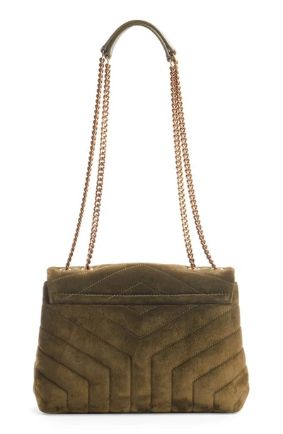 Shop Saint Laurent Small Lou Suede Crossbody Bag In Loden Green