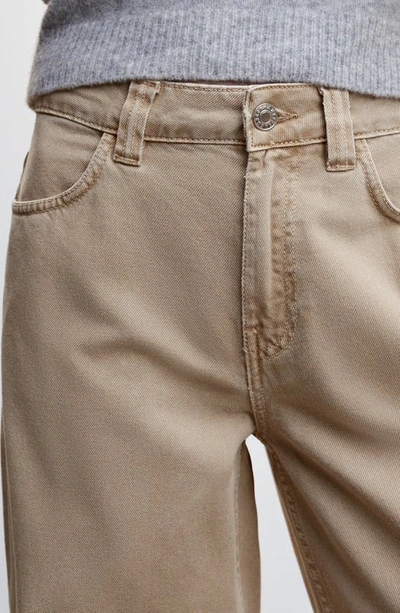 Mango Relaxed Straight Leg Cargo Jeans In Beige