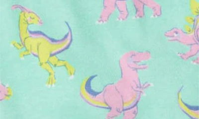Shop Hatley Rainbow Dinos Fitted Two-piece Pajamas In Green
