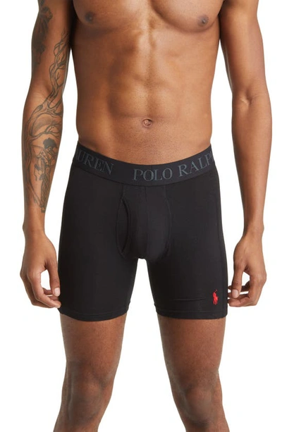 Shop Polo Ralph Lauren 3-pack 4d Flex Boxer Briefs In Black