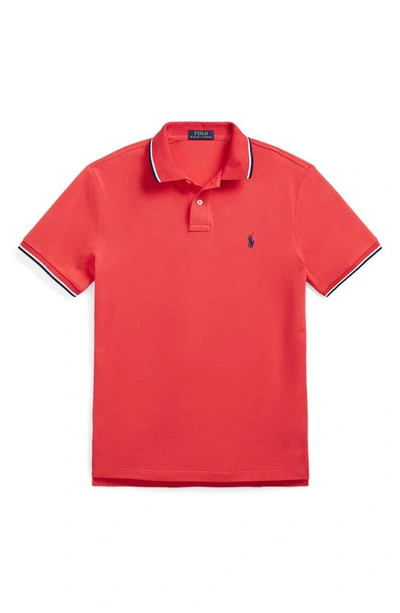 Shop Polo Ralph Lauren Tipped Piqué Polo In Red Reef