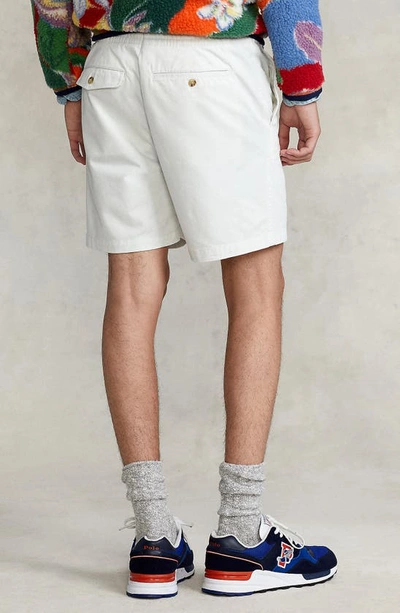 Shop Polo Ralph Lauren Prepster Stretch Cotton Twill Chino Shorts In Deck Wash White