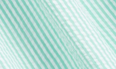 Shop Polo Ralph Lauren Stripe Seersucker Short Sleeve Button-down Shirt In Key West Green/ White