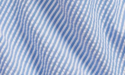 Shop Polo Ralph Lauren Prepster Classic Fit Stripe Short Sleeve Seersucker Button-down Shirt In Blue/ White