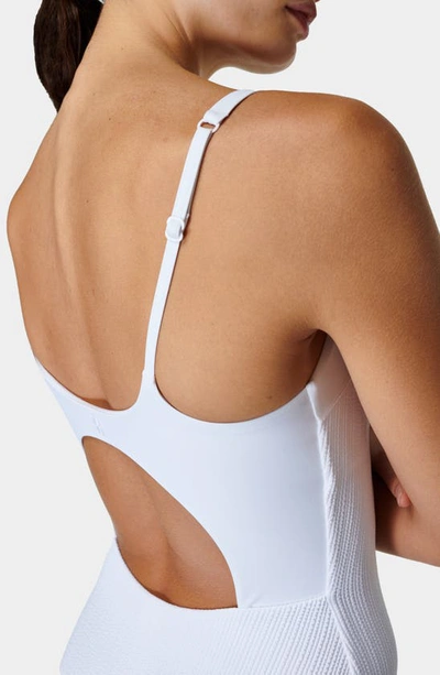 Shop Sweaty Betty Capri Square Neck One-piece Swimsuit In White