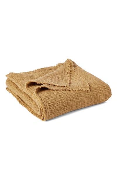 Shop Coyuchi Topanga Organic Cotton Matelassé Blanket In Hazel