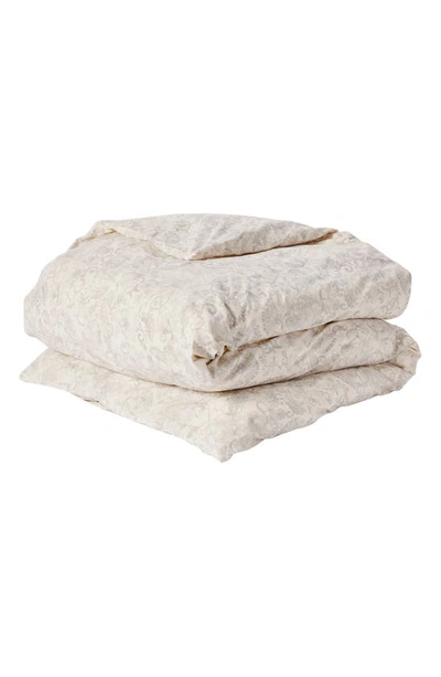 Shop Coyuchi Solana Organic Cotton Duvet Cover In Undyed W/ Grays Botanical