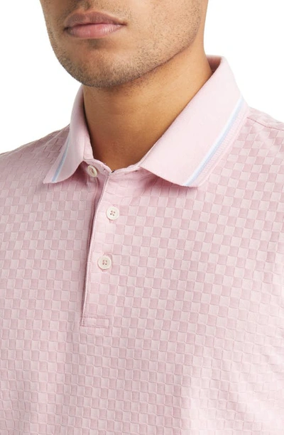Shop Ted Baker Palos Regular Fit Textured Cotton Knit Polo In Pale Pink