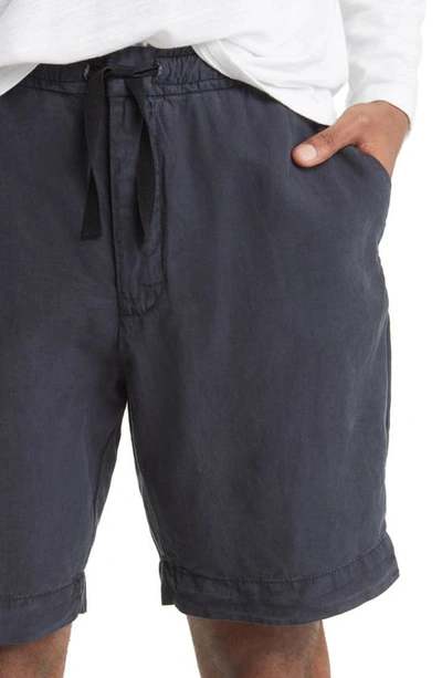 Shop Officine Generale Phil Garment Dye Drawstring Shorts In Dark Navy