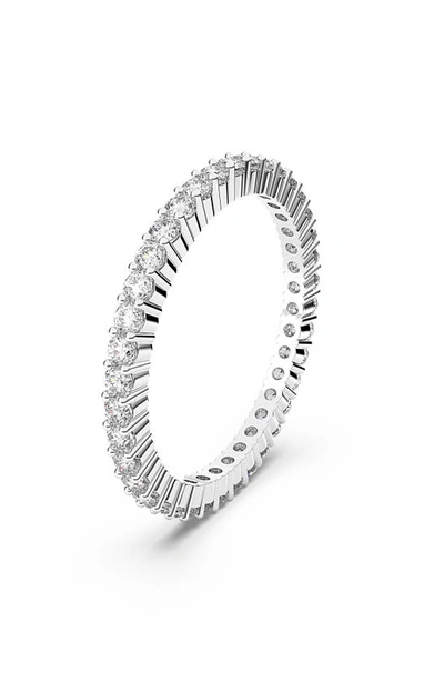 Swarovski Round Cut White Matrix Vittore Ring In Silver