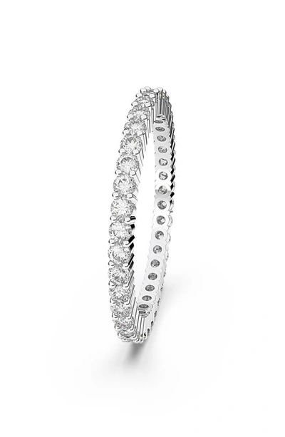 Swarovski Round Cut White Matrix Vittore Ring In Silver