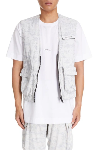 Shop Givenchy Open Back Camo Print Cargo Vest In Beige/ Black
